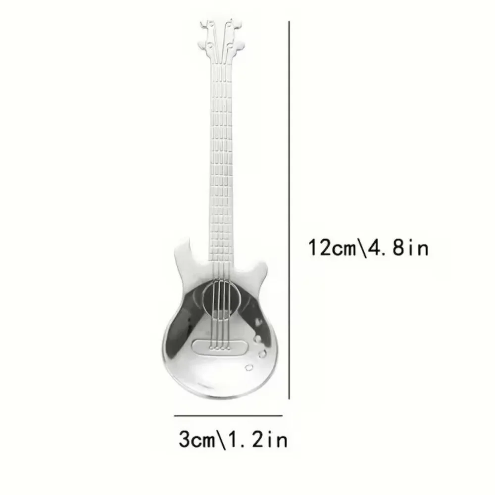 NWT Guitar Stainless Steel Coffee Spoon Set 2 Tea Espresso Stirrer Novelty Gift